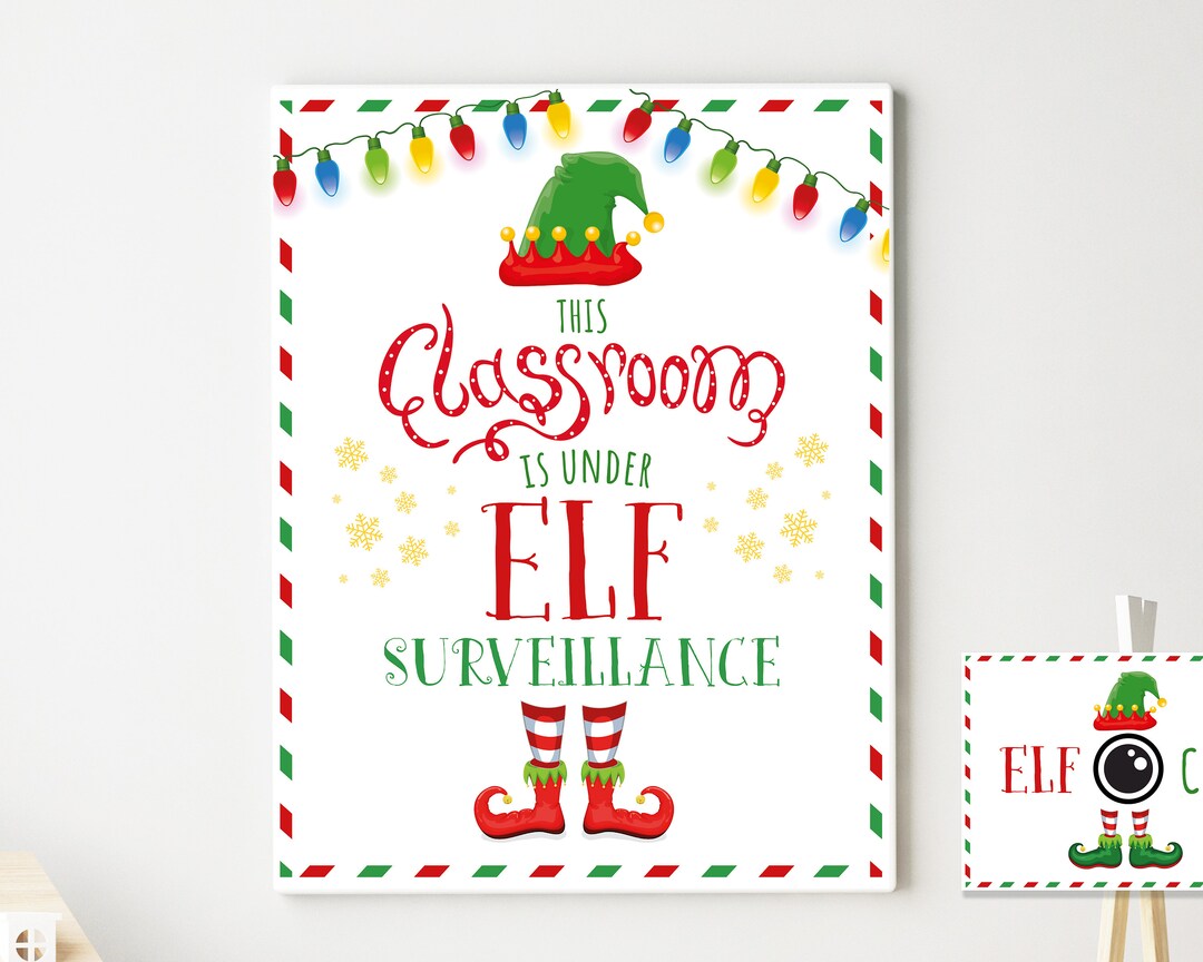 Elf Surveillance Classroom Print: Christmas Wall Art (digital Download ...