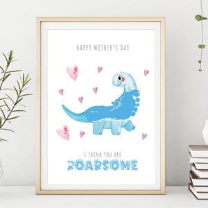 Mother&#39;s Day / I Think You Are Roarsome / Dinosaur / Mother&#39;s Day Gift / Footprint Art / Printable Toddler/Baby Keepsake / DOWNLOAD & Print