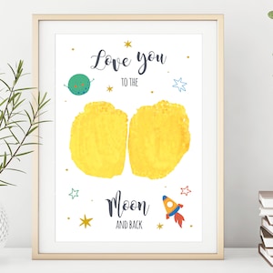 Love You To The Moon And Back / Space Rocket / Father's Day Gift / Bottom/Butt Art / Printable Toddler/Baby DIY Keepsake / DOWNLOAD & Print