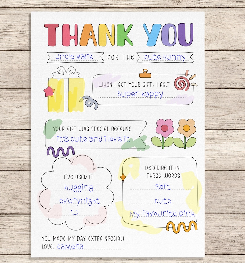 Thank You Gift Card Printable | Kids Gratitude Coloring Page | DIY ...