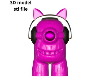 Aminiongus Gamer Character with Headphones Digital Download stl file for 3D Printing