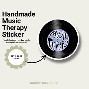 Pegatina de musicoterapia, pegatina de música, musicoterapeuta