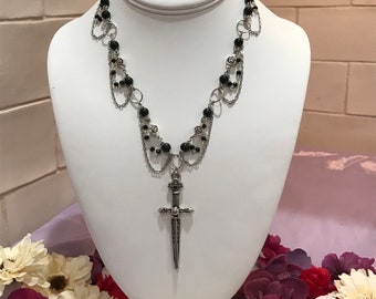 Gotische zilveren zwaardketting