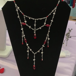 Dripping Heart Shaped Red Gothic Necklace