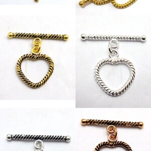 20X33mm Bali Toggle Clasp, Hook Clasp Sterling Silver Plated, Oxidized Silver Plated, Oxidized Copper, 18k Gold Plated Eye Clasp ( 3 Sets )