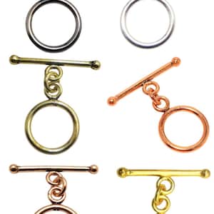15X26mm Bali Toggle Clasp, Hook Clasp Oxidized Silver Plated, Oxidized Copper, Gold & Starling Silver, 18k Gold Plated Eye Clasp (5 Sets).