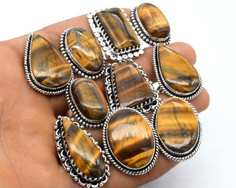 Natural Tiger Eye Gemstone Rings, Bulk Lot Rings, Vintage Look Rings, Handmade Tiger eye Ring, Women Rings, US Size 6-10 Wholesale Rings