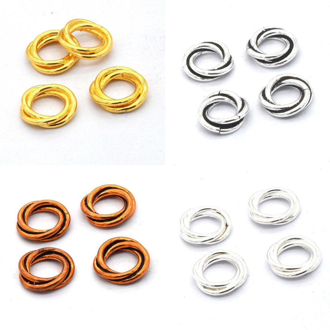 10mm Bali Twisted Closed Jump Ring, Oxidized Silver Plated, Oxidized ...