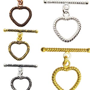 20X33mm Bali Toggle Clasp, Hook Clasp Oxidized Silver Plated, Oxidized Copper, Gold & Starling Silver, 18k Gold Plated Eye Clasp (3 Sets).