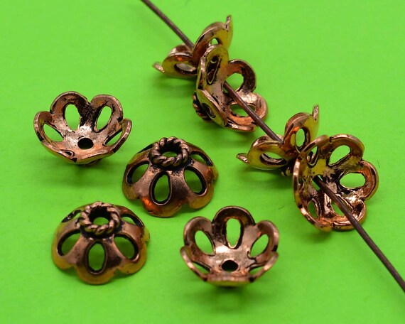 Bead Caps brass filigree jewellery making spacers components