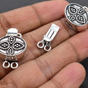 20x17x8mm Multi Strand Bali Box Clasp 2 Strand Oxidized Silver Plated for Jewellery and Bracelet making Necklace fastener(1 Pc)