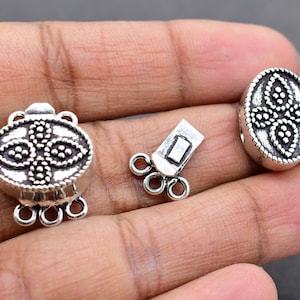 20x17x8mm Multi Strand Bali Box Clasp 3 Strand Oxidized Silver Plated for Jewellery and Bracelet making Necklace fastener(1 Pc)
