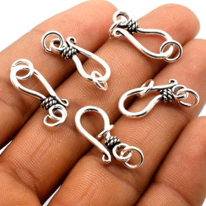 925 Sterling Silver Cat Hook Eye Clasp for Necklace Bracelet