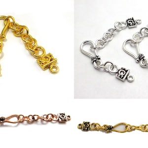 87X7mm Multi Stand Extender Toggle Clasp One Strand Oxidized Silver Plated, Oxidized Copper, Oxidized Gold Plated, 18k Gold Plated  ( 1 Set)