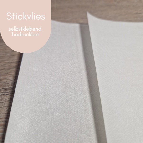 1 Stück Stickvlies selbstklebend, Stickvlies bedruckbar, Sticker Sticken, Stick and Stich, Stickvlies