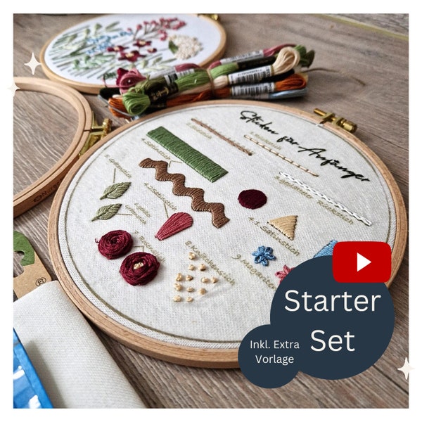 EMBROIDERY for BEGINNERS Complete Set, Set for Beginners, Modern Embroidery Set, Modern Embroidery Kit, Embroidery Set, Embroidery Kit, Learn to Embroider,
