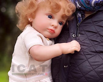 Reborn Girl Baby Doll Sónia, Realistic Rooted Hair, Weight 2kg, Lifelike 50cms Toddler Doll With Cloth Body, Fast Shipping, Birthday Present