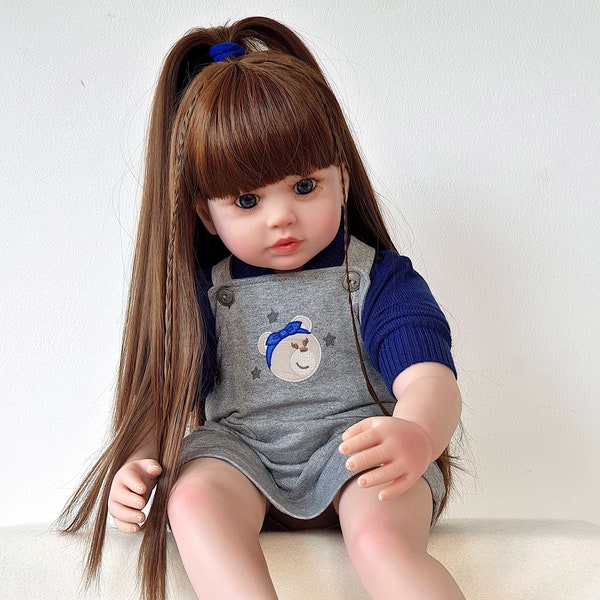 Realistic 24 inches Reborn Doll, Soft Silicon Limbs, Cloth Body, Lifelike Toddler Girl Dolls, Birthday Present, Gift for Girls Ready To Ship