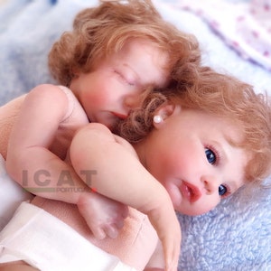 Muñecas gemelas recién nacidas renacidas Hugo y Sofie, niño y niña, 2 kg, 40 cm cada uno, en bolsa de viaje, realistas, cabeza flexible, regalo para niñas.