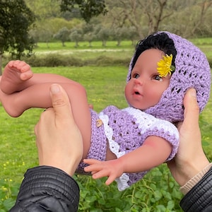 リボーンベビードール アシャンティ フルボディ ソリッドシリコン 34 cm ミニ 未熟児 1.2kg ダークスキン リアルな植毛ヘア 入浴可能 すぐに発送
