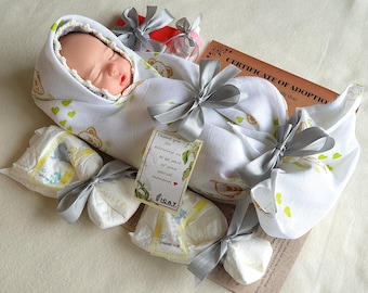 Muñeca Reborn de Silicona de Cuerpo Completo Lílian, Bebe Prematura Niña, 34cms, 1.3Kgs, Realista Anatómicamente Correcta, Se Puede Bañar