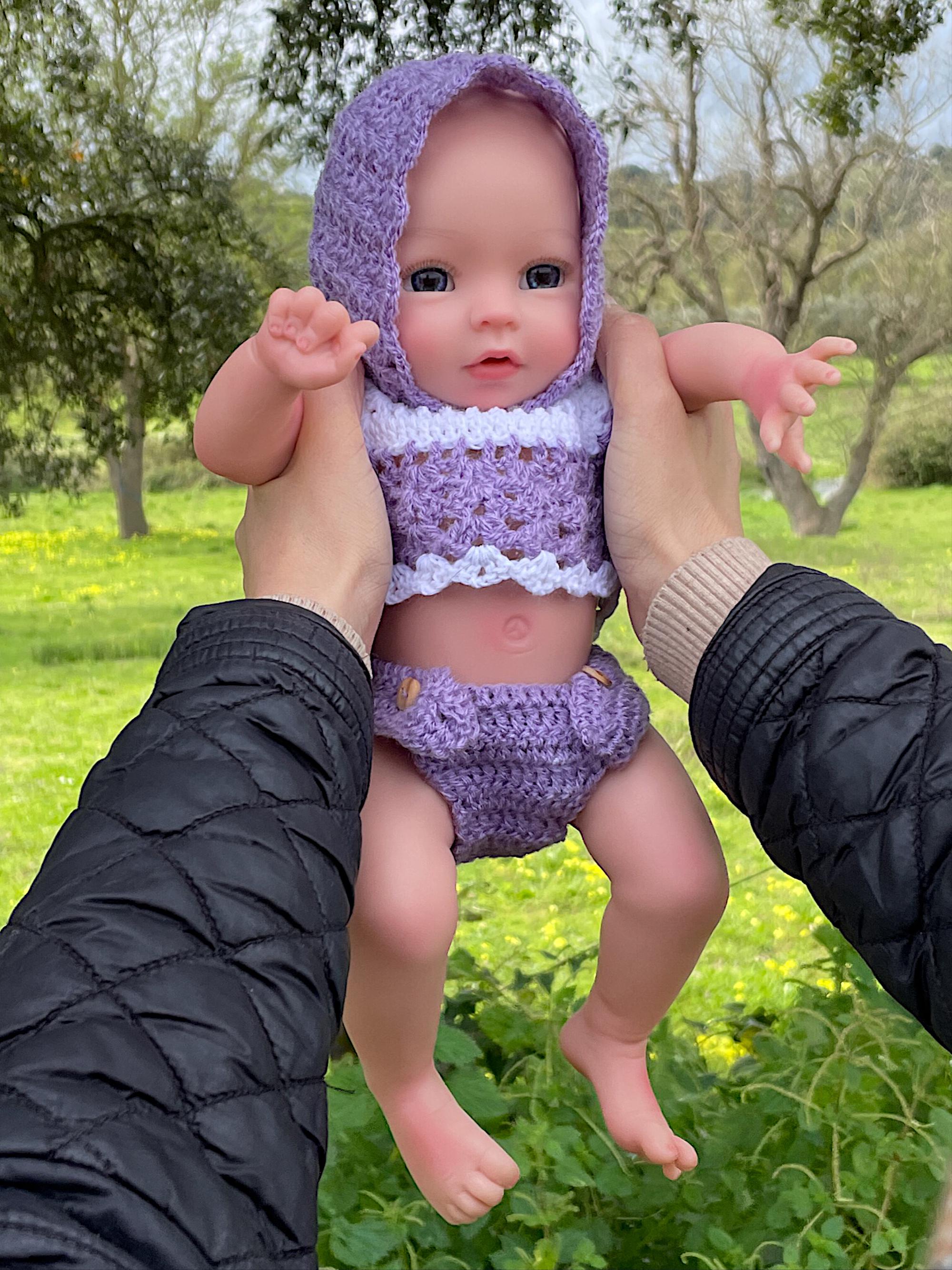 Reborn Baby Girl Catarina Full Body Solid Silicone, 34cm Mini Preemie, 1.2kg (2.6lbs), Realistic & Lifelike, Bathable, Ideal Birthday Gift