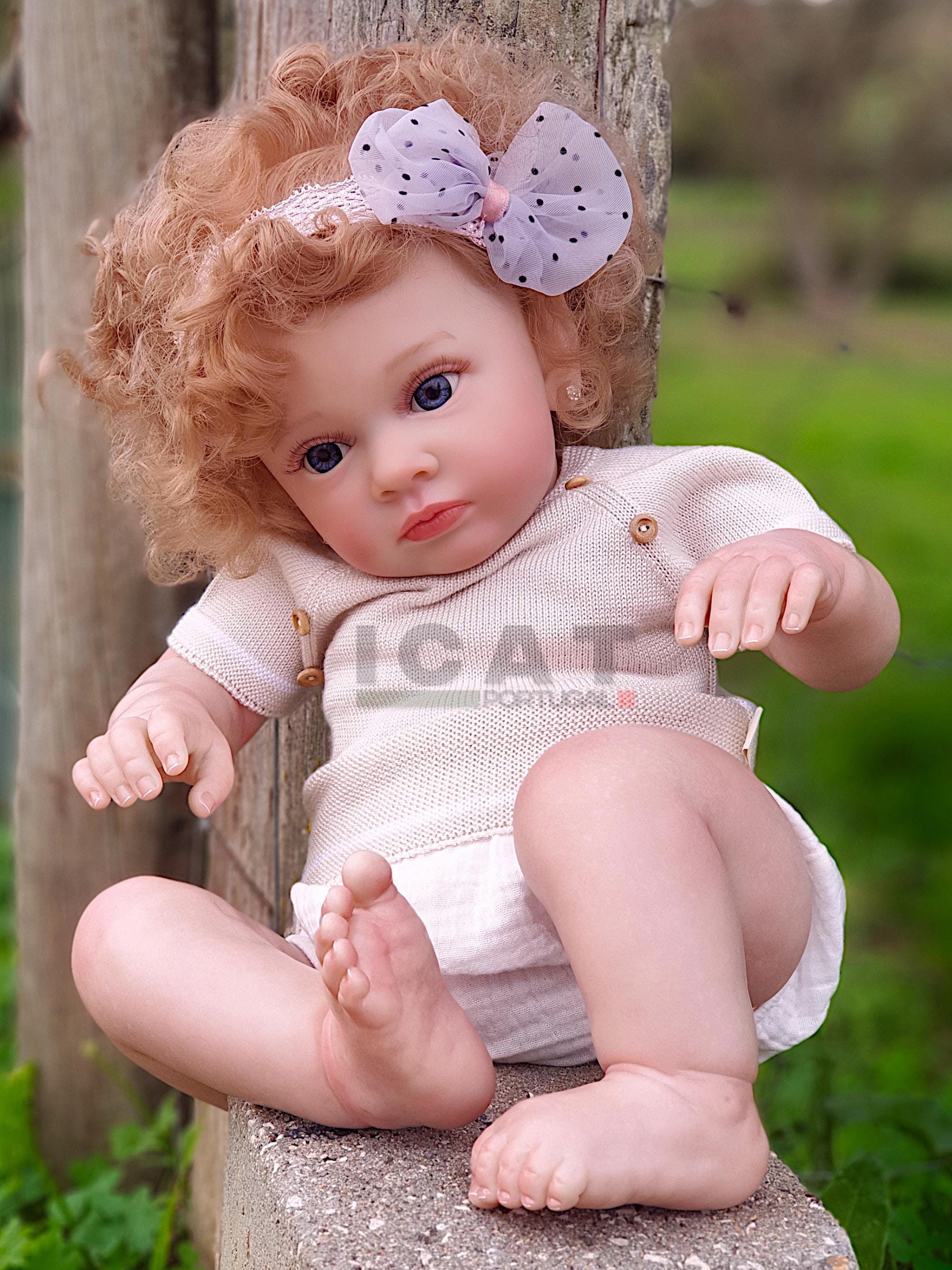 Reborn Baby Doll Sónia, Realistic Rooted Hair Weight 4.4lbs, Lifelike 50cms Toddler Doll With Cloth Body, Fast Shipping UK, Birthday Present