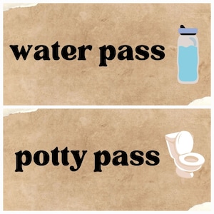 Toddler Nap/Bedtime Potty Pass, Sleep training tool, digital print