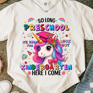 Kids So Long Preschool Graduation Png, Graduate Unicorn Kids Girls Png, Last Day of School Png, Preschool Graduation Gift, So Long Pre-K Png
