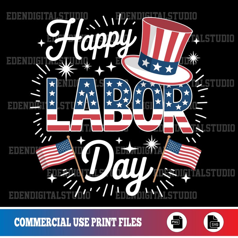Labor Day Script Happy Labor Day SVG PNG Clipart, Patriotic 4th of July Sublimation ...