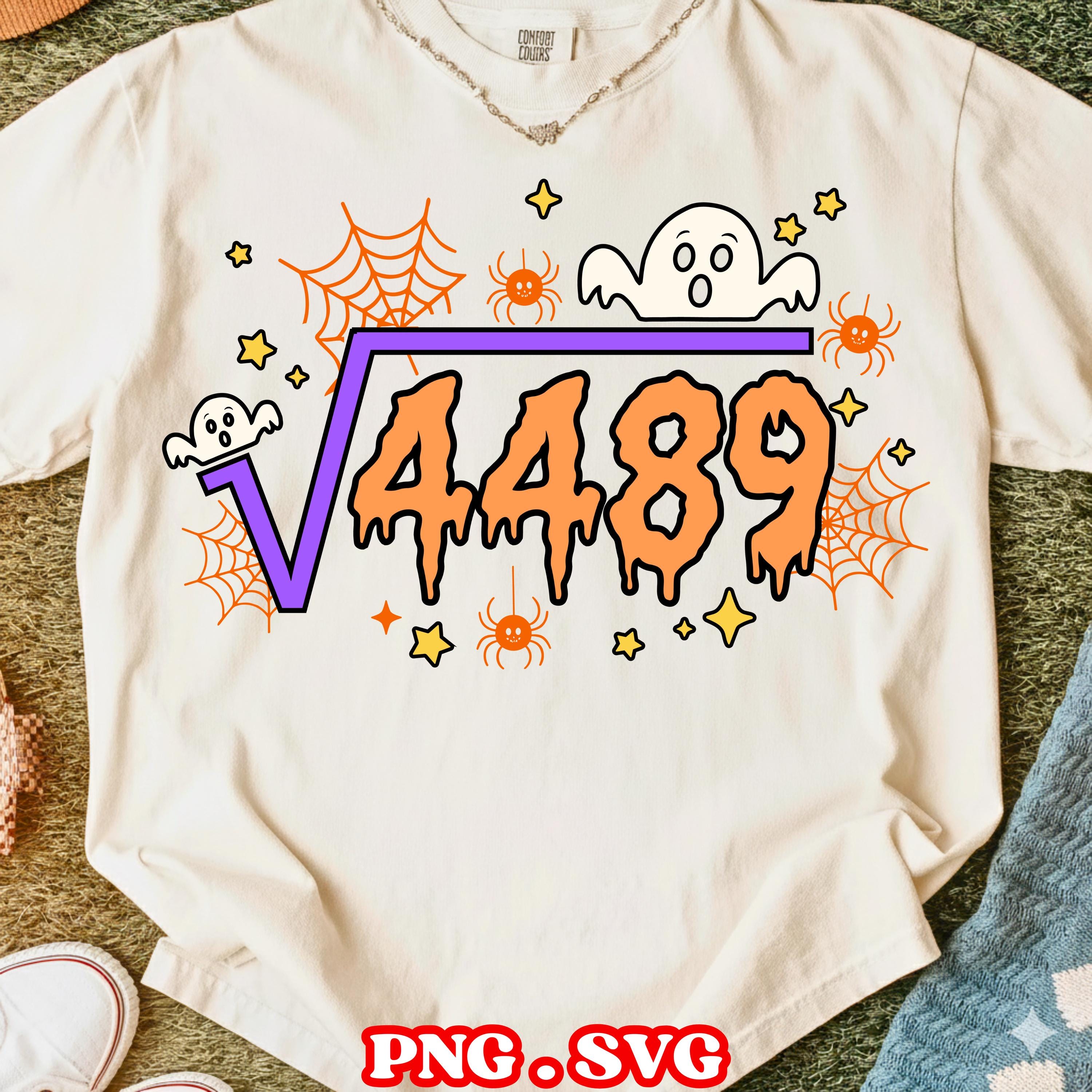 Funny Halloween Math Square Root 4489 SVG PNG, Ghost Spooky