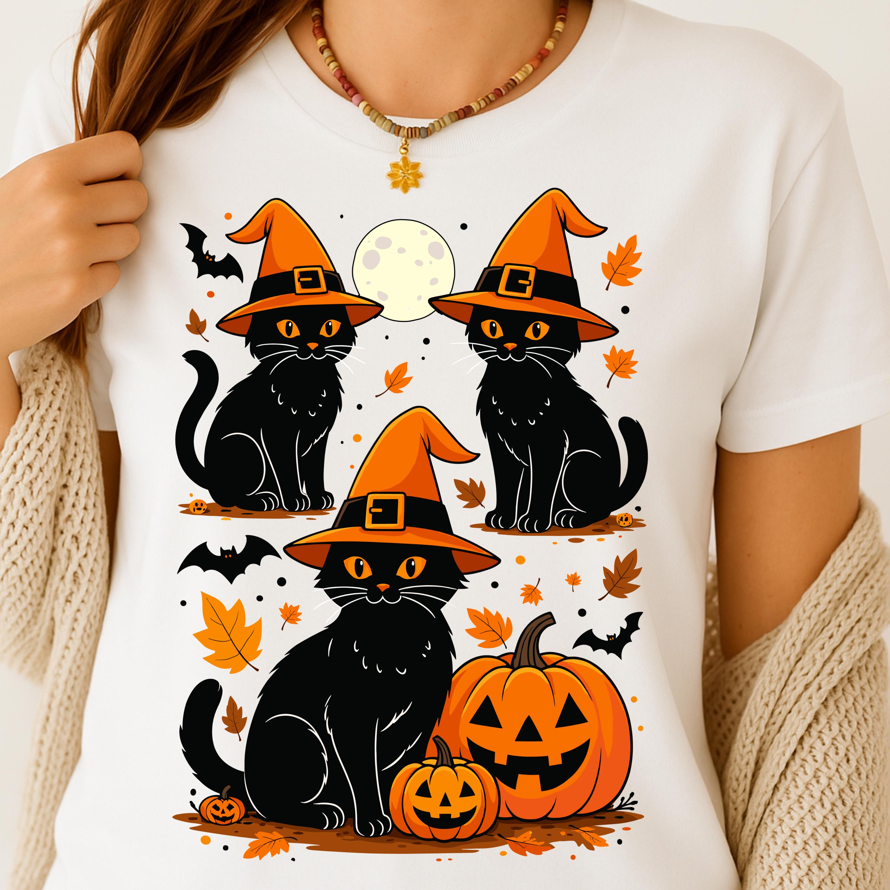Black Cat Pumpkin PNG SVG, Spooky Ghost Cat Sublimation, Cute Halloween ...