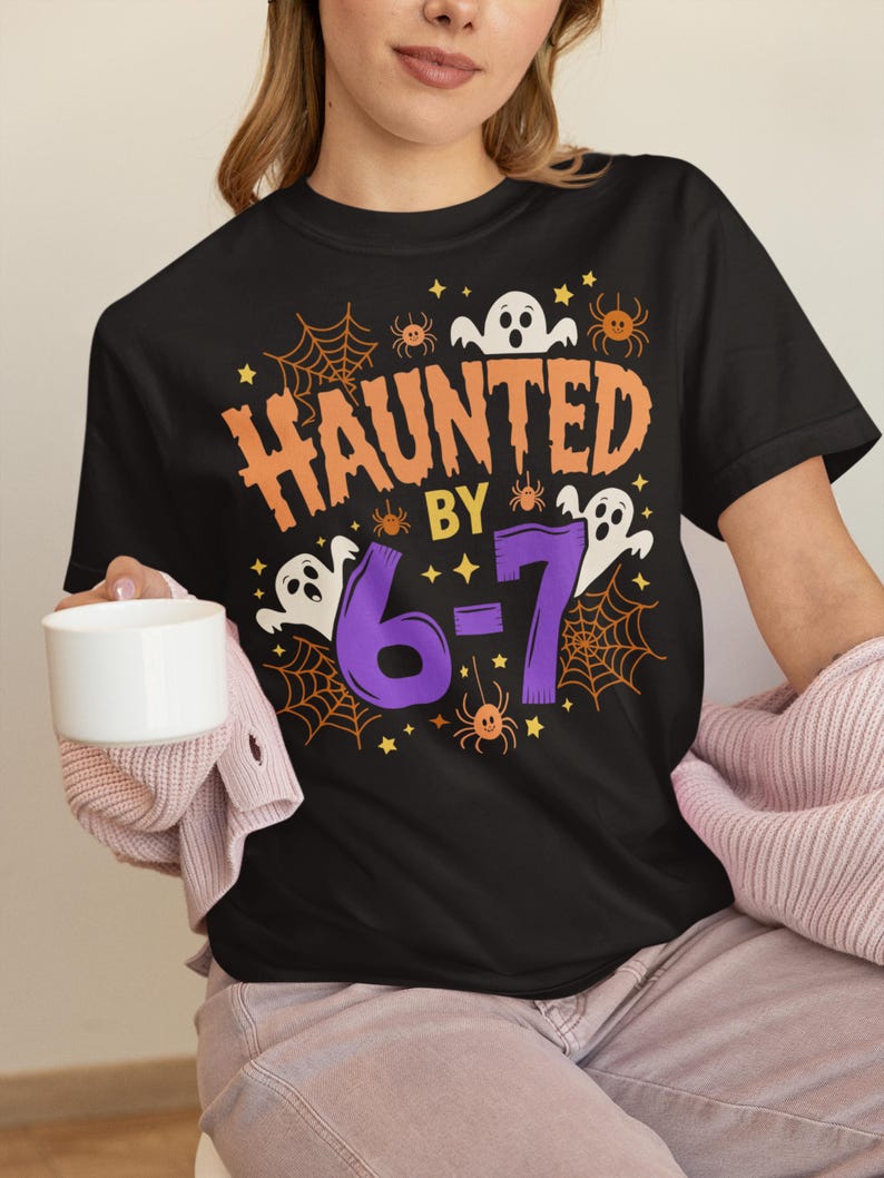Haunted by 6-7 Halloween Math Teacher Ghost SVG PNG Funny Spooky Spider ...