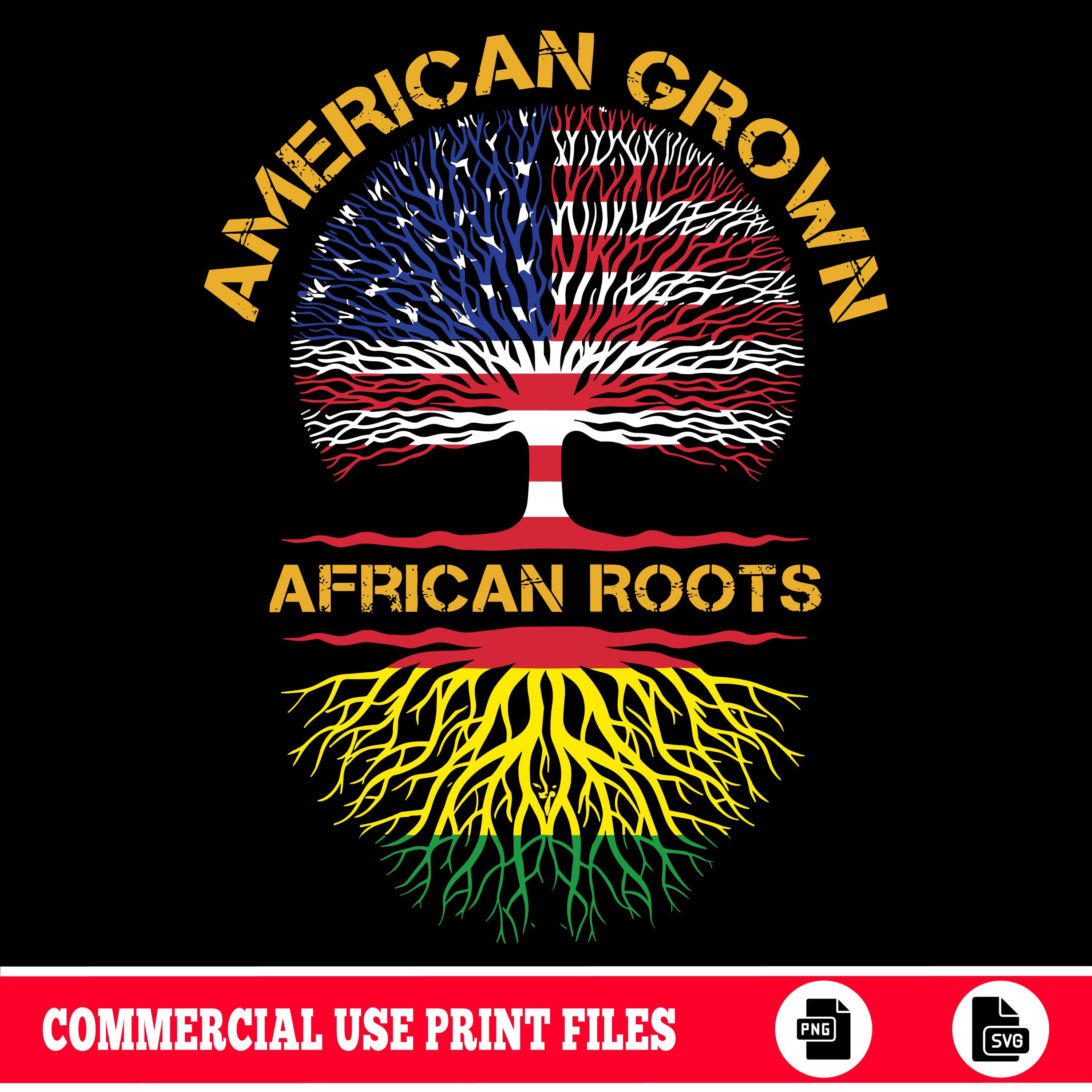 American Grown African Roots SVG PNG File, Black History Tree Roots ...