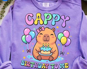 Cappy Birthday To Me PNG | Cute Capybara Birthday Sublimation Design | Funny Birthday Shirt PNG | Kawaii Animal Birthday PNG