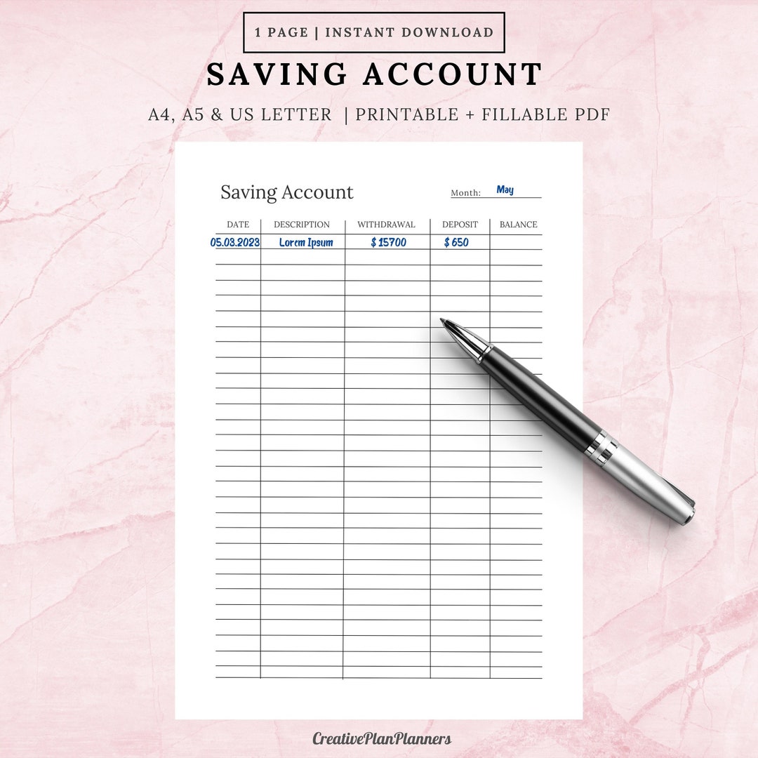 Saving Printable Savings Printable Savings Trackers Finance - Etsy