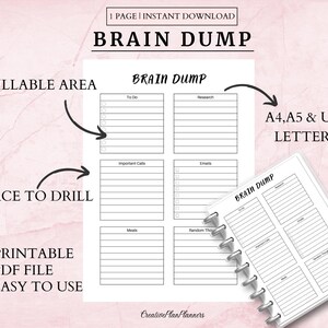 2025 Brain Dump,Gedanken Tracker,Gedanken Tracker, ADHS Braindump, Gedanken Tracker, Organisationsplaner,Lähmungsanalytik, Gedankenjournal, A4