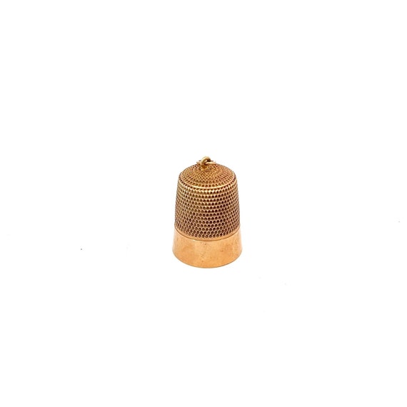 Vintage Thimble Charm in 10k Yellow Gold - image 3