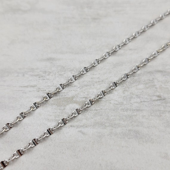 Vintage Mariner Link Chain 14k White Gold - image 5