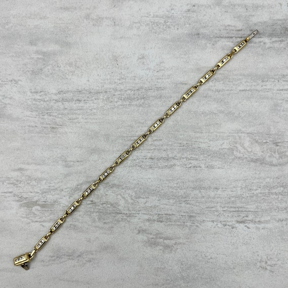 Vintage Diamond Bracelet in 14k Yellow Gold - image 6