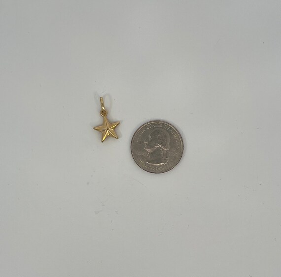 Vintage Puffy Nautical Star Charm in 14k Yellow G… - image 6