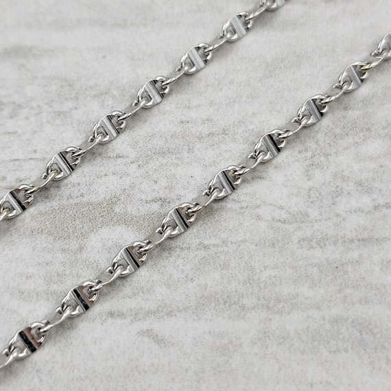 Vintage Mariner Link Chain 14k White Gold - image 1