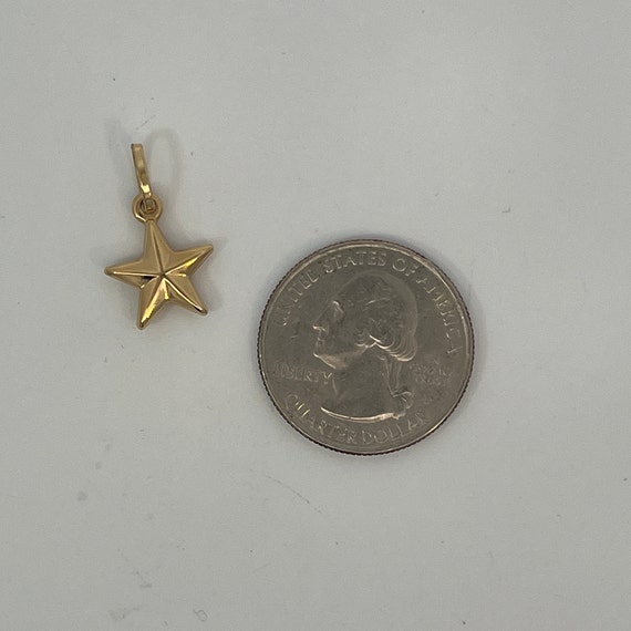 Vintage Puffy Nautical Star Charm in 14k Yellow G… - image 7