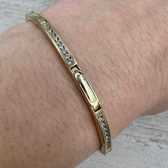 10k gold cubic cheap zirconia tennis bracelet