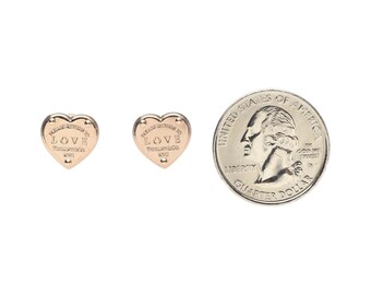 Authentic Tiffany & Co Heart Stud Earrings 18k Rose Gold, Return