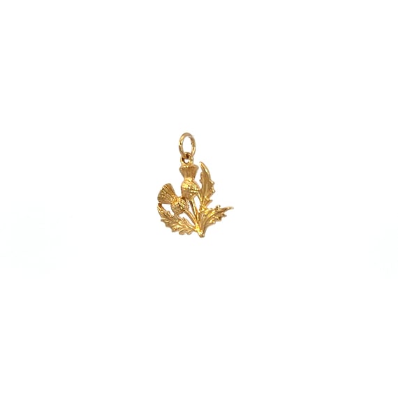 Vintage Thistle Charm in 9k Yellow Gold