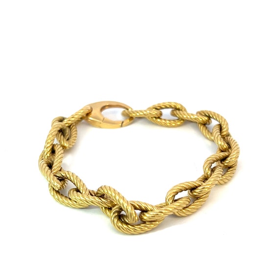 Vintage Fancy Link Bracelet in 18k Yellow Italian… - image 2