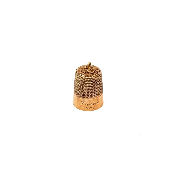 Vintage Thimble Charm in 10k Yellow Gold - image 1
