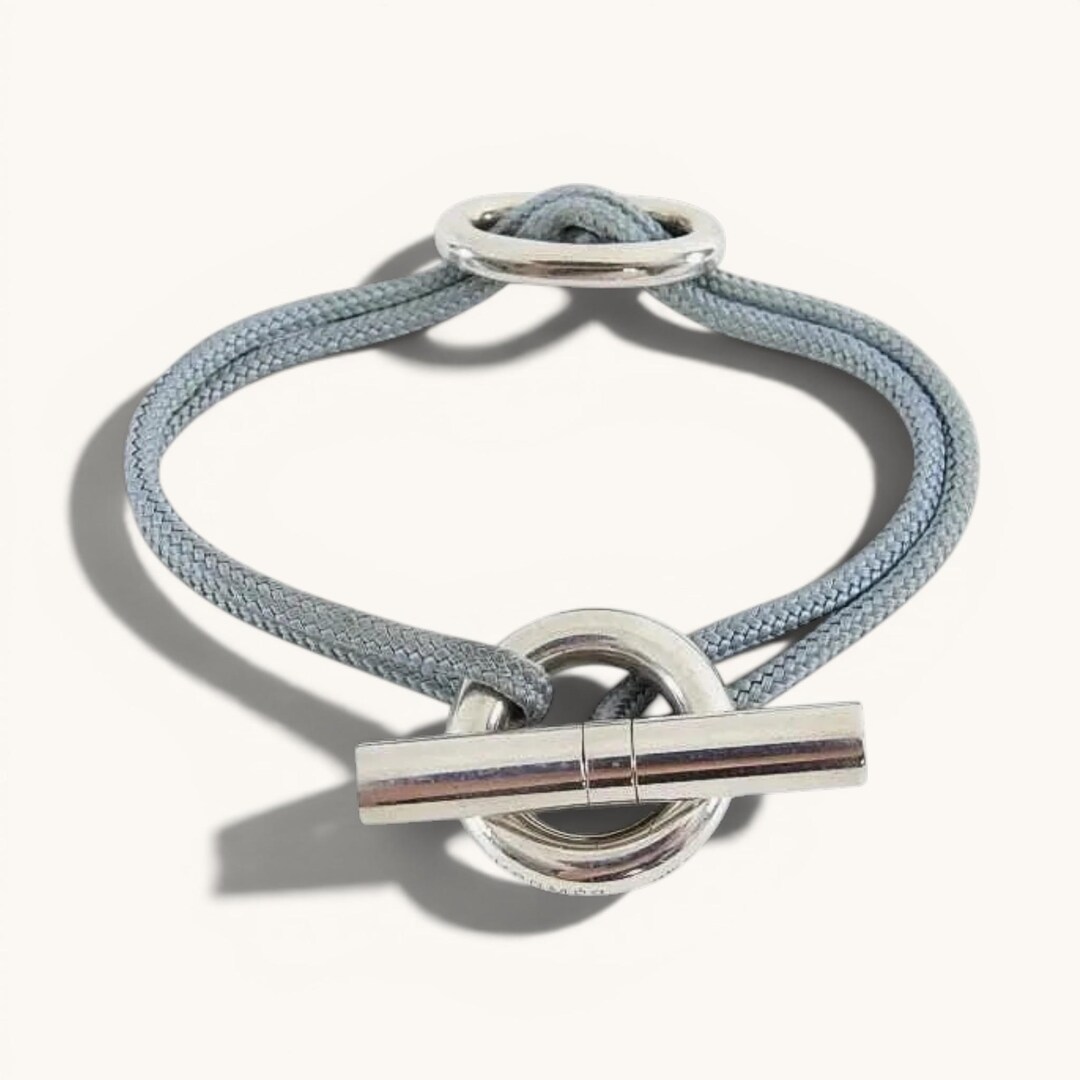 Authentic Hermes Sterling Silver Chaine D'ancre Cord Bracelet