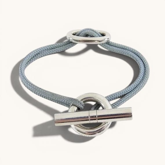 Authentic Hermes Sterling Silver Chaine D'ancre Cord Bracelet